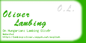 oliver lambing business card